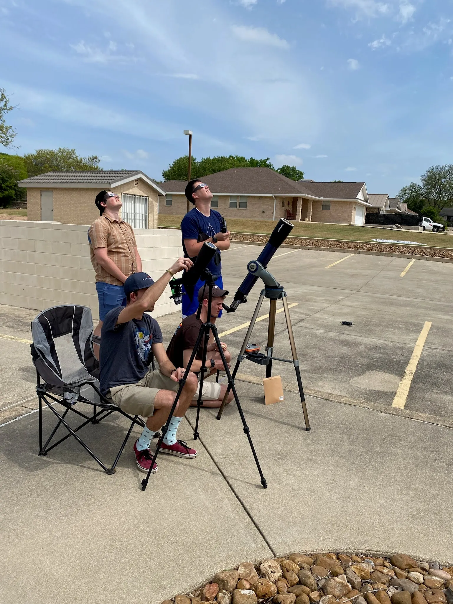 us looking at the partial eclipse