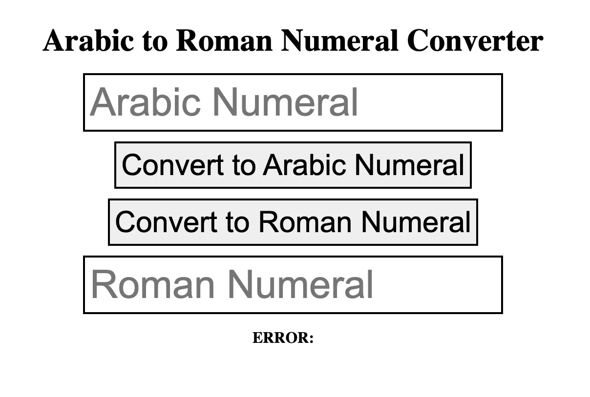 Roman Numeral Converter
