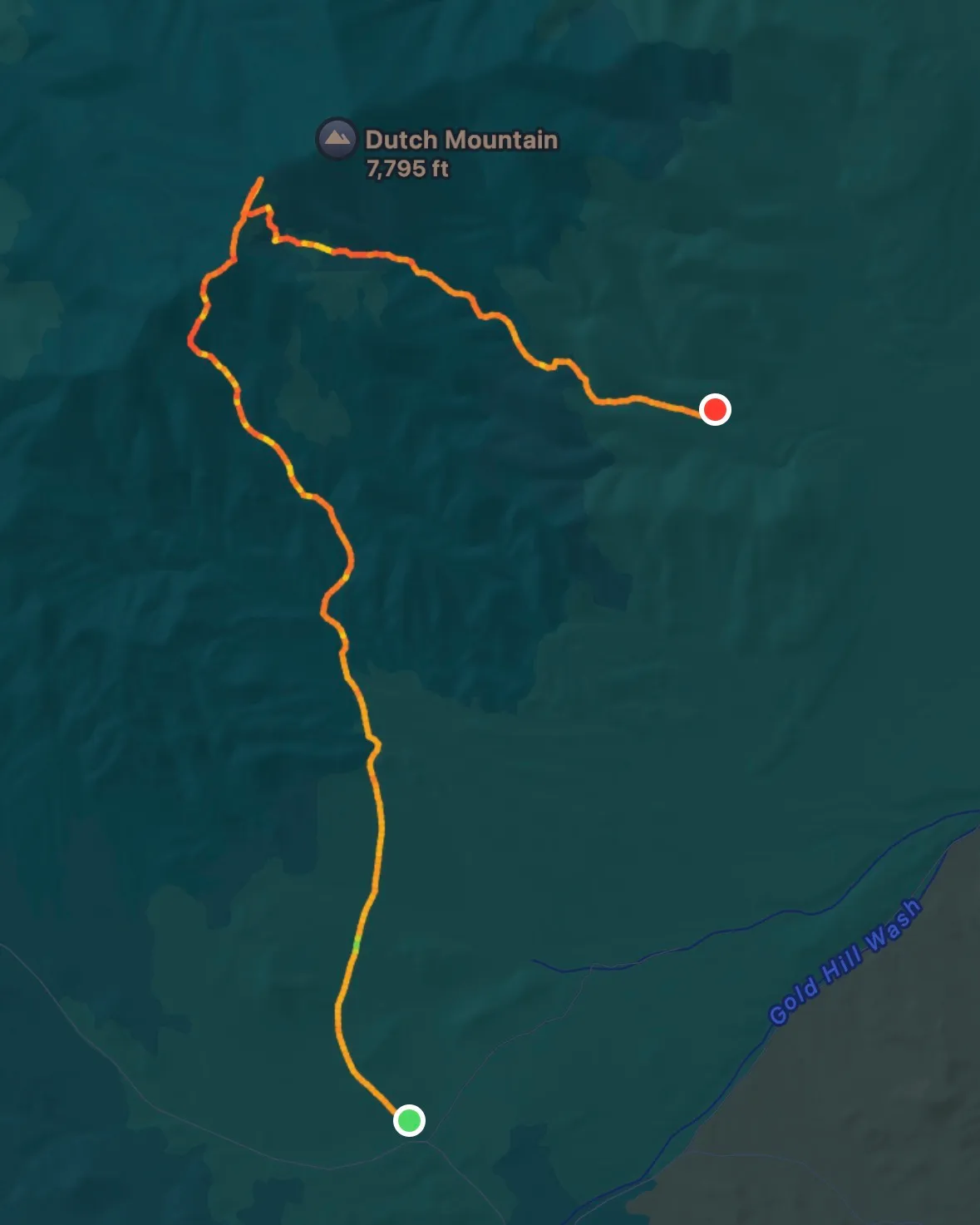 picture of our route up the mountain